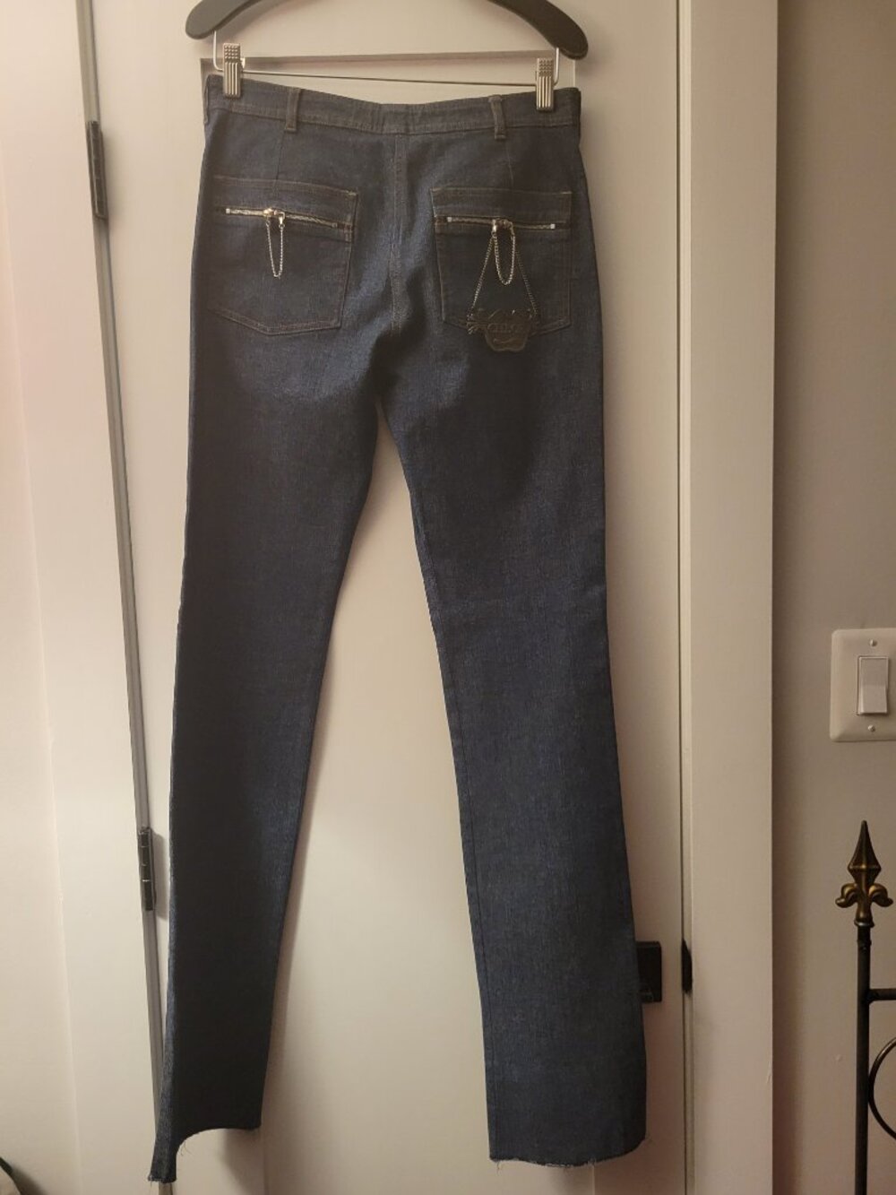 Chloe Denim Jean with chain zipper detail